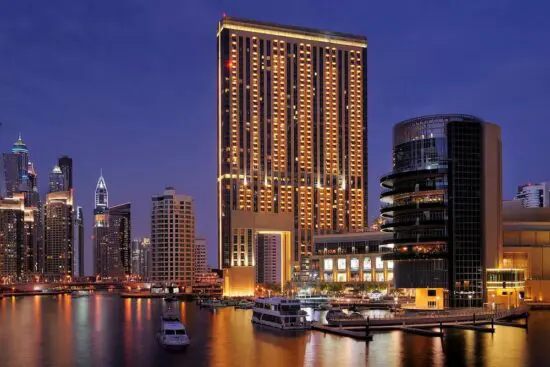 7 nights with breakfast at Address Dubai Marina including 3 Green fees per person (Emirates Golf Club, The Montgomerie Dubai Golf Club and Jumeirah Golf Estates)