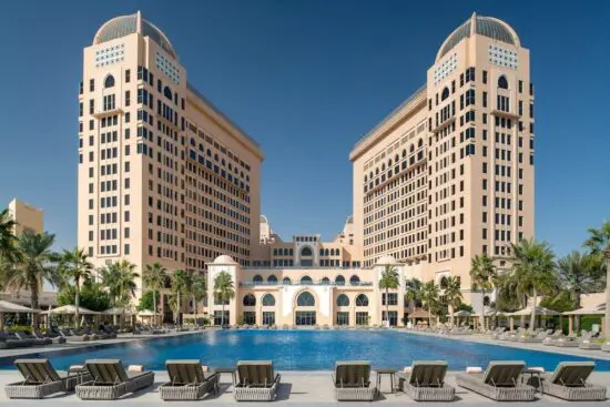 7 nights at The St. Regis Doha, 3 green fees per person (2x Doha Golf Club & Education Golf Club) and dune safari in Qatar.